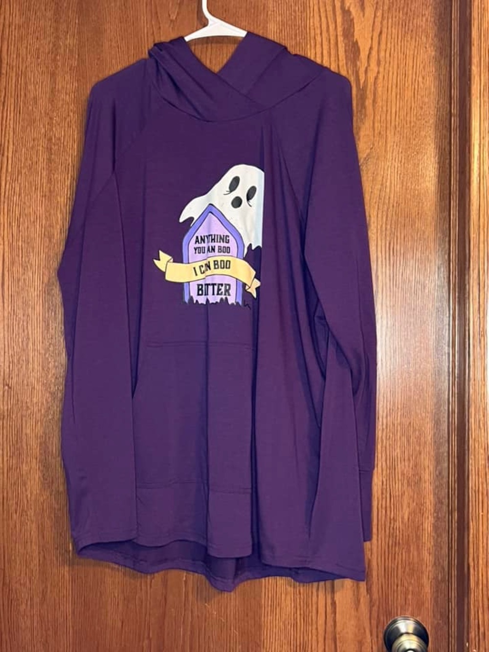 LuLaRoe Purple Ghost Graphic Hoodie Top